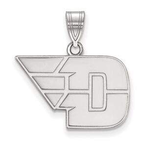 10k White Gold U of Dayton Medium Pendant